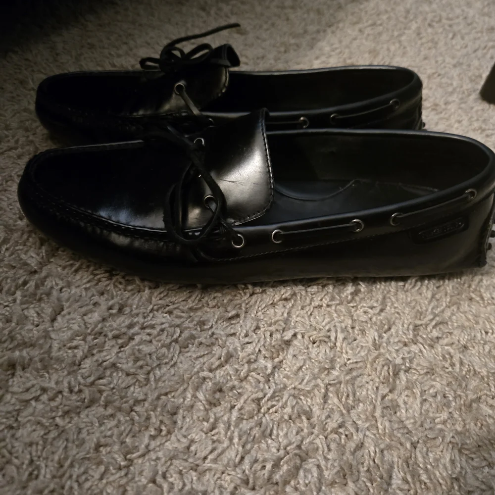Cole Haan Black Leather Lace-Accent Men's Loafers
